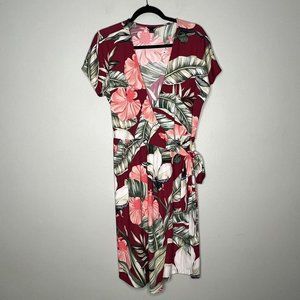 Ann Taylor Womens Floral Wrap Dress Size 6